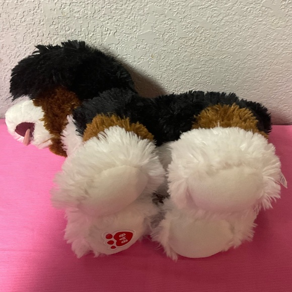Plush Dog Toy - Black, White, and Brown - Picture 7 of 8
